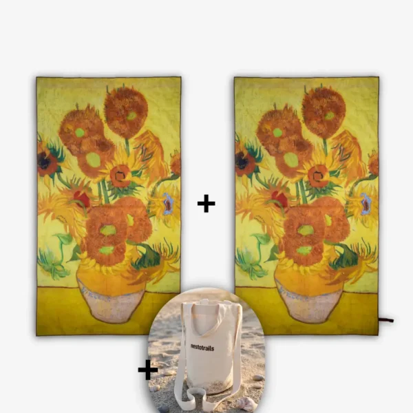 Pack Dúo Sunflowers: 2 Toallas Sunflowers + Mini Tote Bag